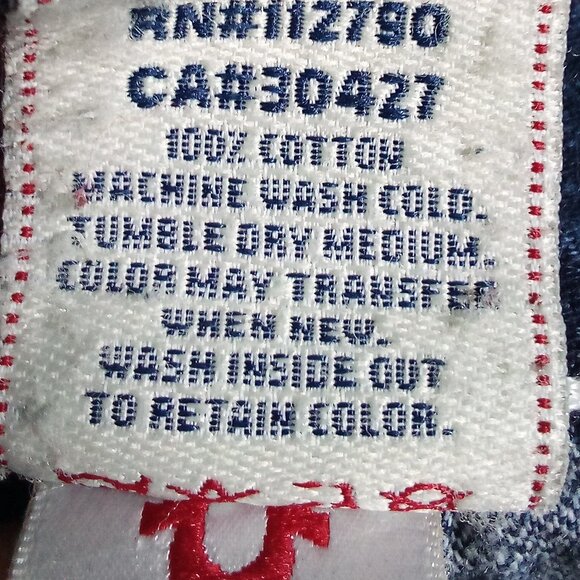 True Religion Billy Big T Big Stitch Blue Denim Jeans 32x33 - Picture 7 of 10